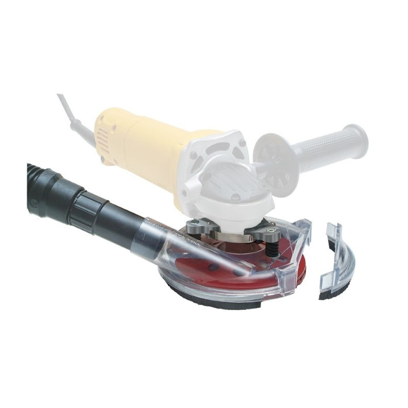 Dustless Dustbuddie Shroud with hose for angle grinder (1)